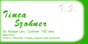 timea szohner business card